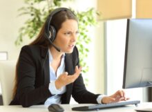 angry woman on video conferencing call