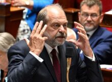 French Justice Minister Eric Dupond-Moretti answers during a session of questions to the government at the National Assembly in Paris on July 4, 2023.